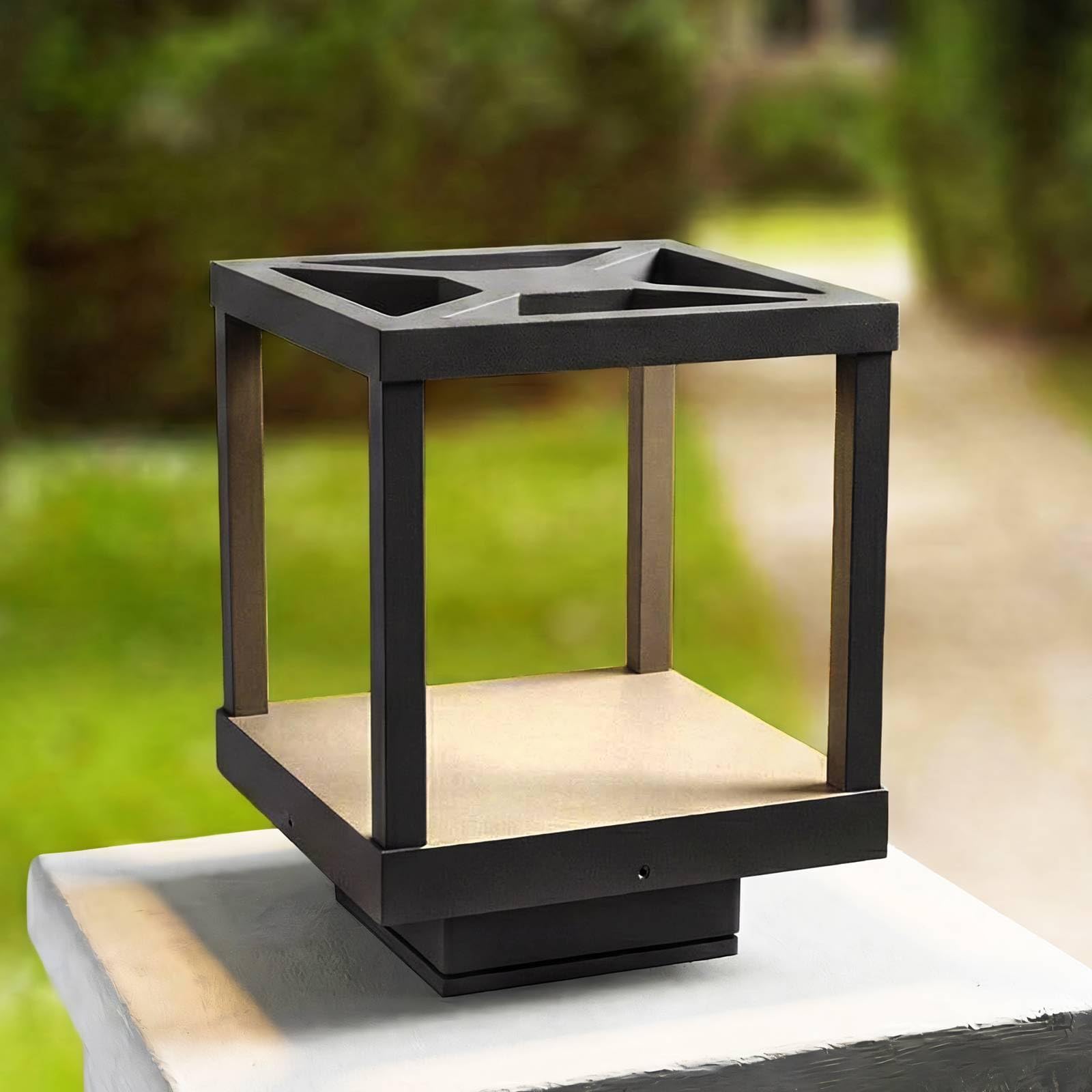 Lucande LED Lámpara para exterior Lealan (Moderno) en Negro hecho de Aluminio (1 llama, iluminación senderos, baliza farola