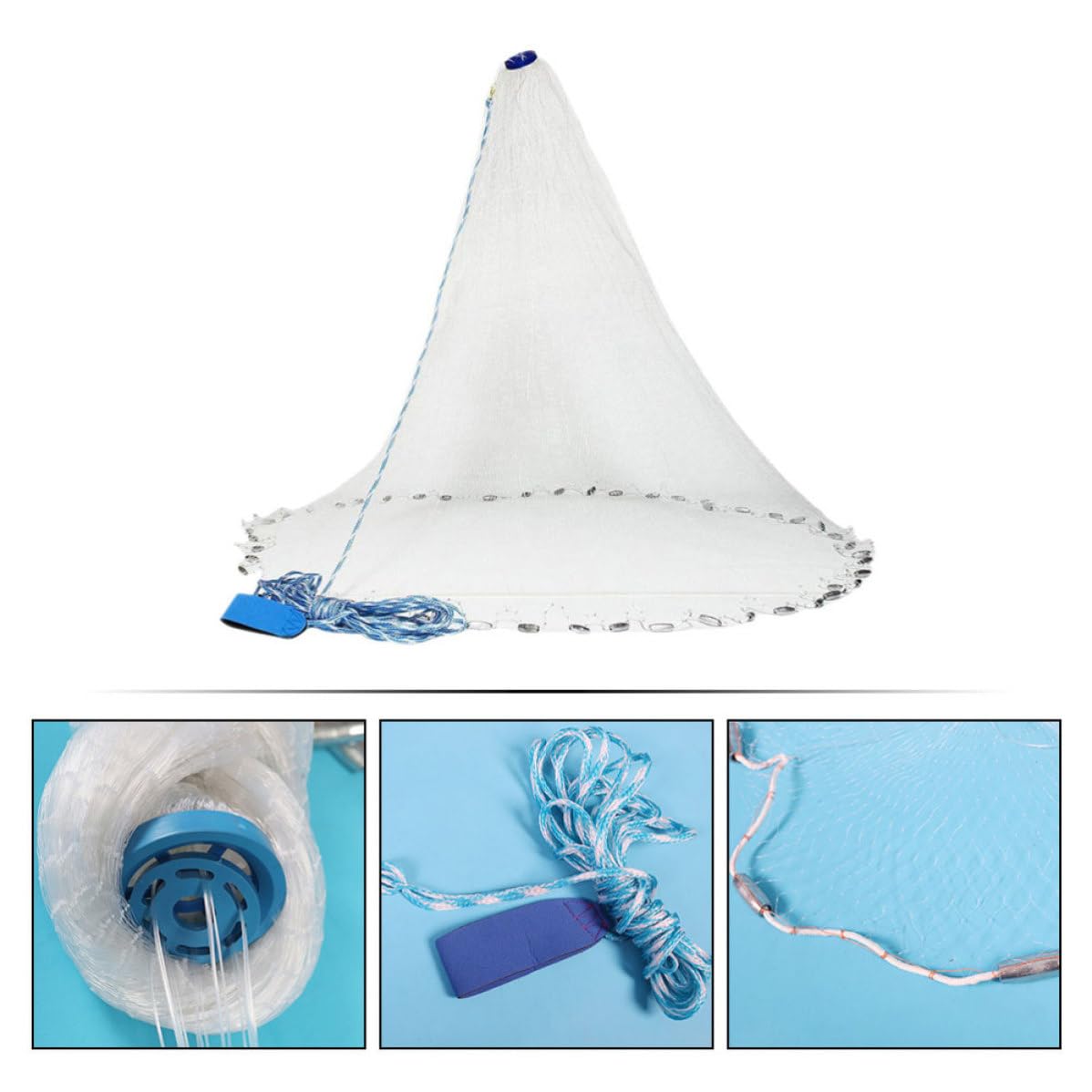 Red de Pesca Grande para Exteriores, para Lanzar y Capturar Peces | Plegable, Fácil de Limpiar, para Guardar y Transportar, Malla Pesca para Estanques