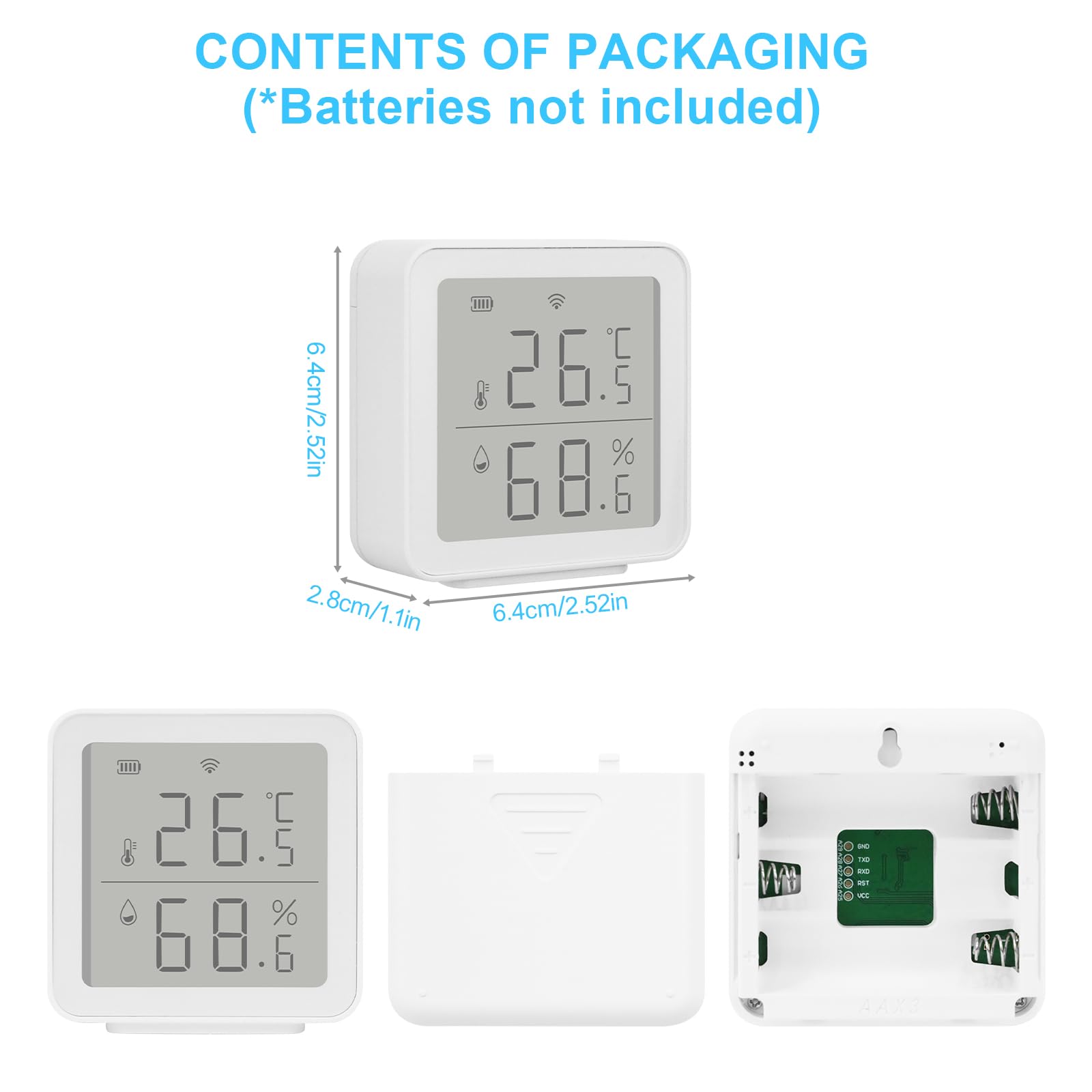 Termómetro Higrómetro WiFi, Sensor Digital Temperatura WiFi 2.4G, Termometro Smartlife,Compatible con Alexa/Google Home/Tuya/smart life,Control Remoto,Casa Ambiente, Planta y Mascota — view 7