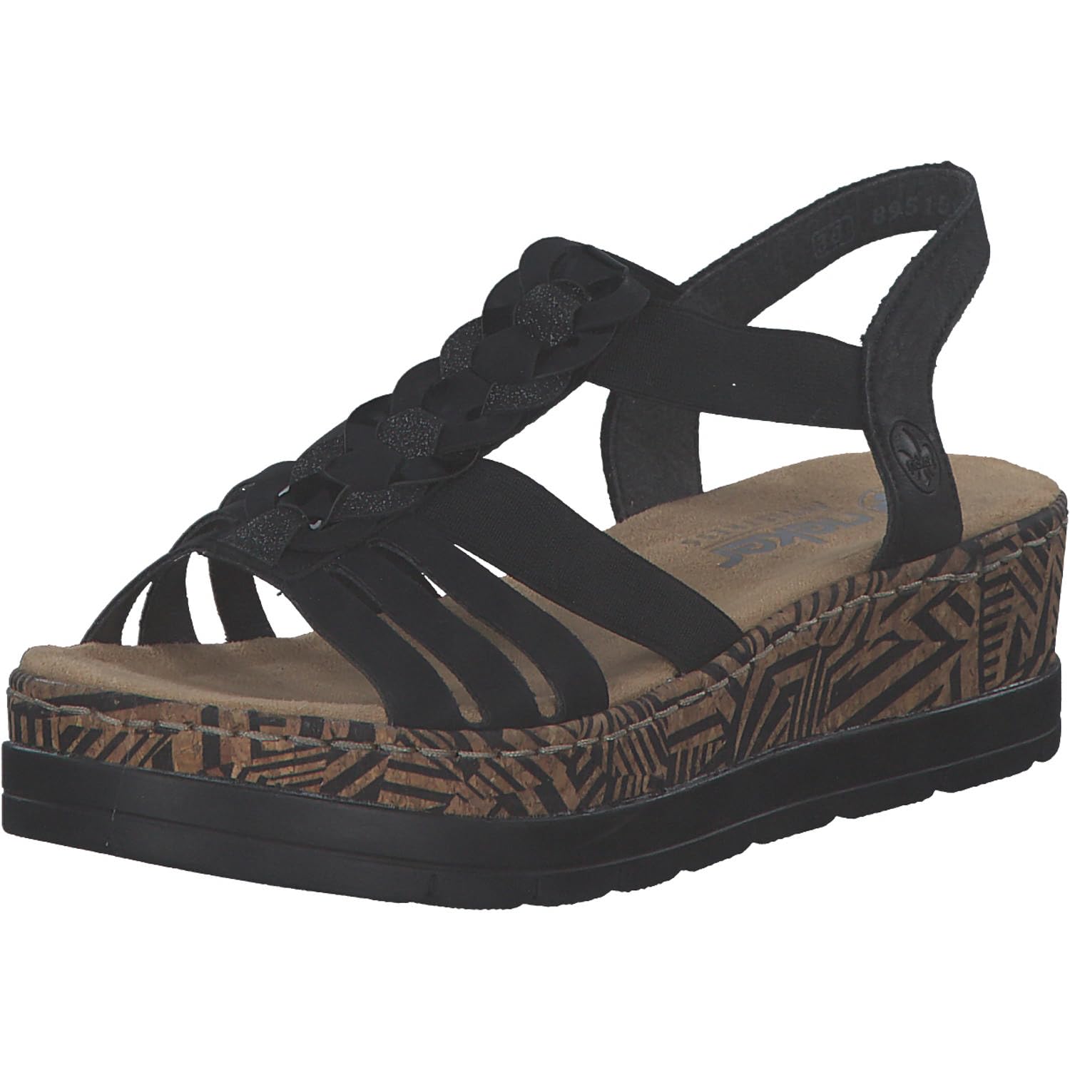 Rieker Sandal Black, Black Black, 6 UK