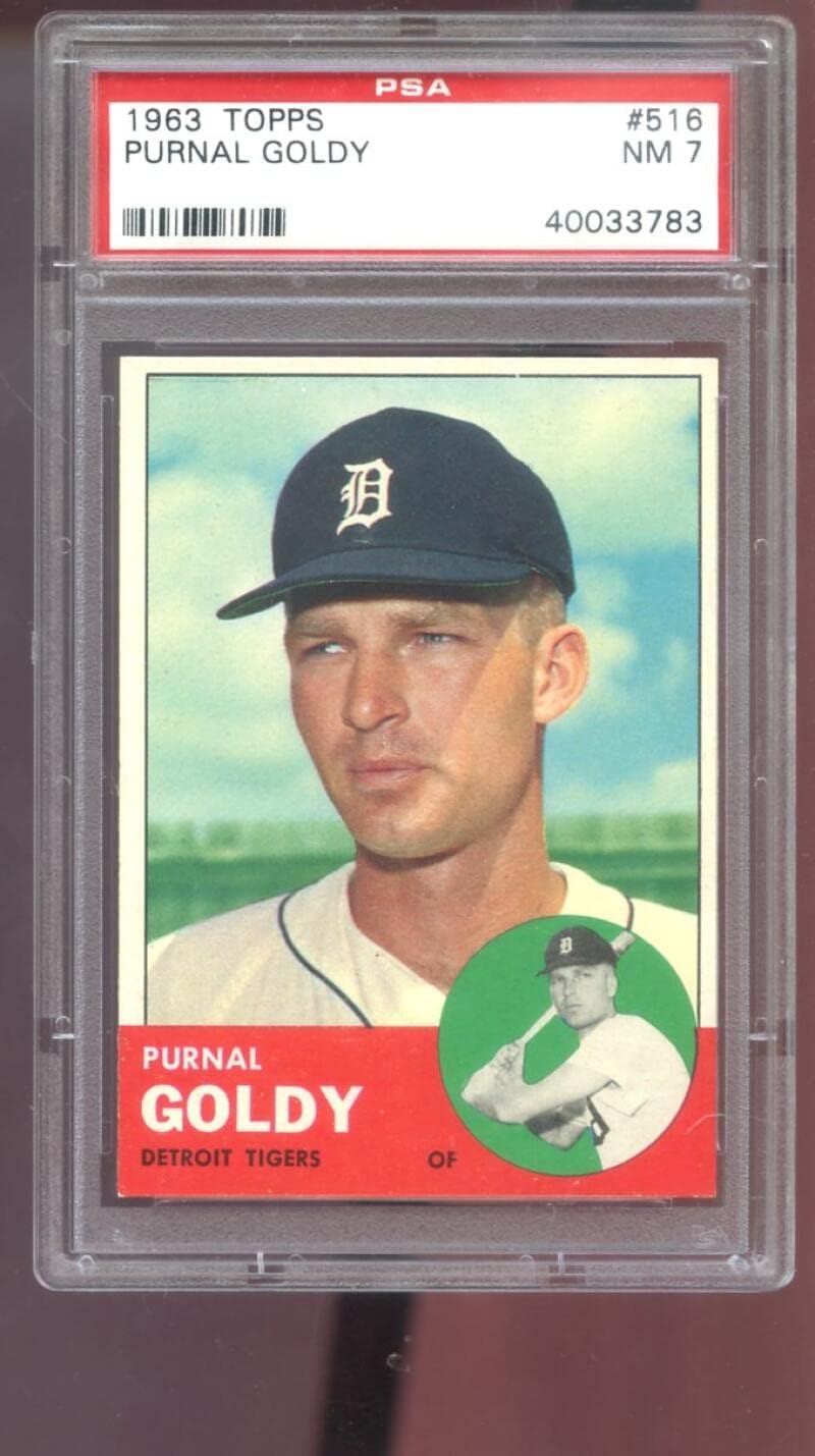 1963 Topps #516 Purnal Goldy PSA 7 Graded Baseball Card NM MLB Detroit Tigers