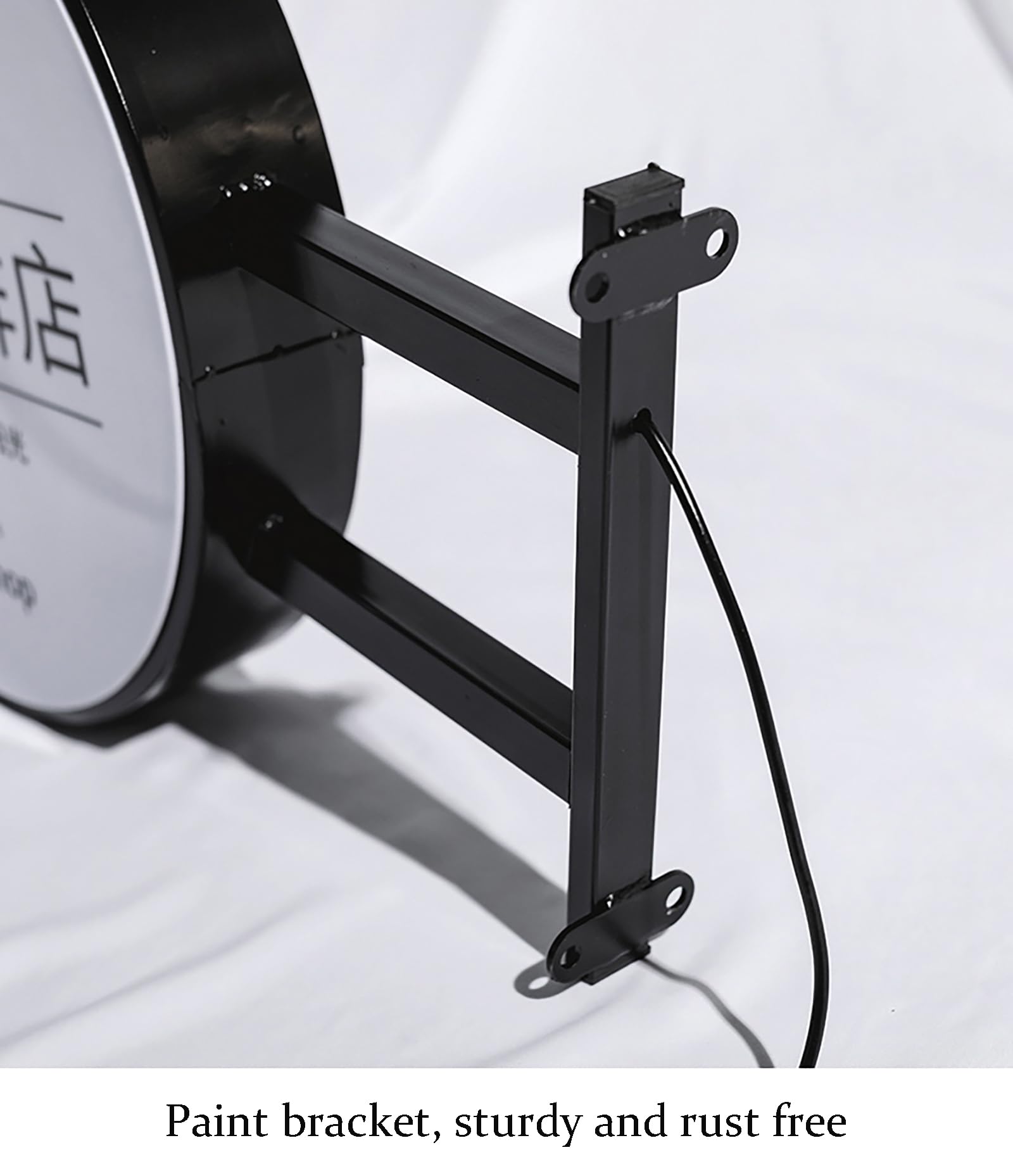2024 Caja De Luz LED Redonda, Letrero Abierto para Exteriores De Doble Cara, Letrero LED Personalizado, Cartelera Iluminada a Prueba De Agua para Publicidad Minorista (Negro)