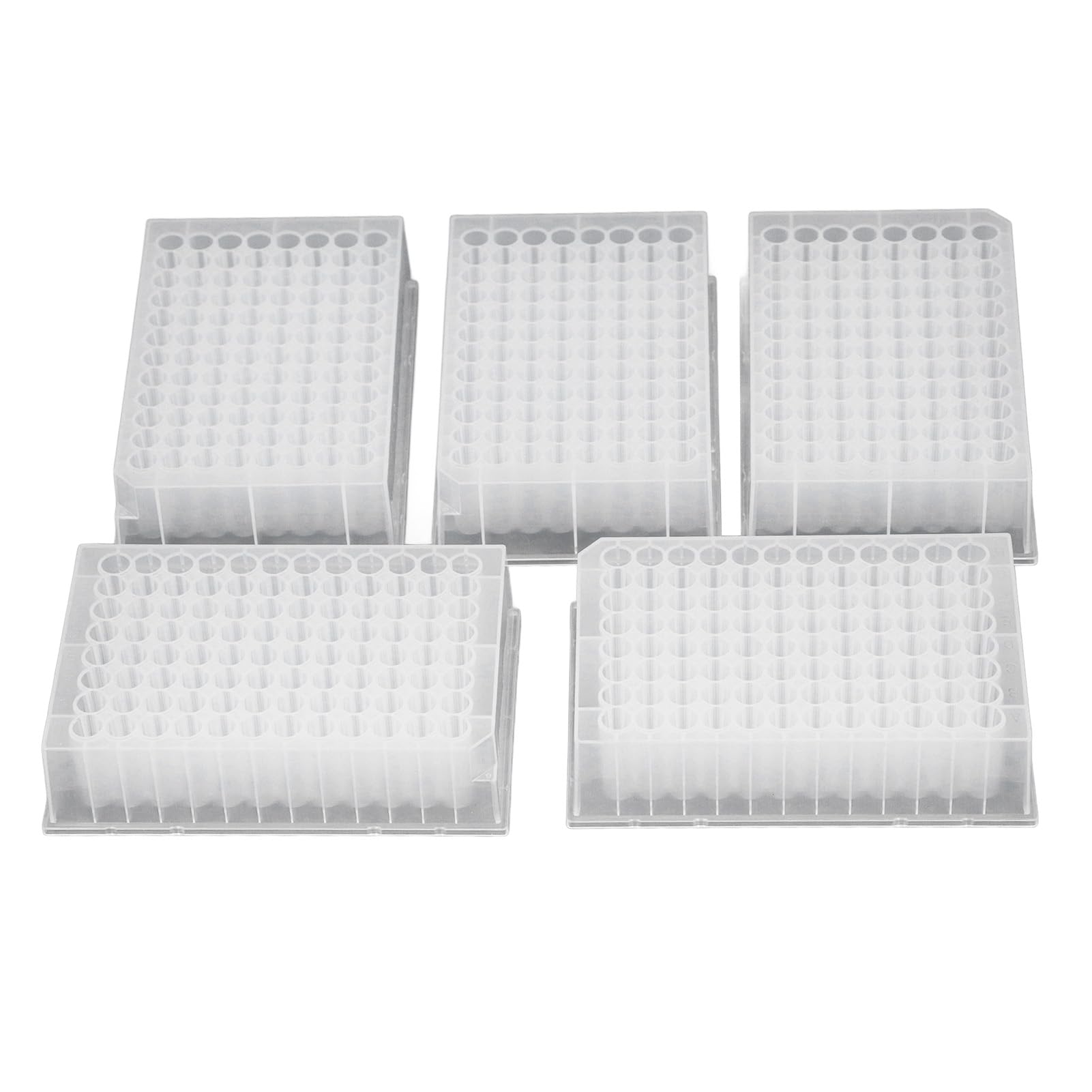 Respicefinem 5PCS PP Deep Well Plate 96 Round Holes 32mm Height Laboratory Storage Plates Compatible with Automated Systems HTS Mechanical Sampling