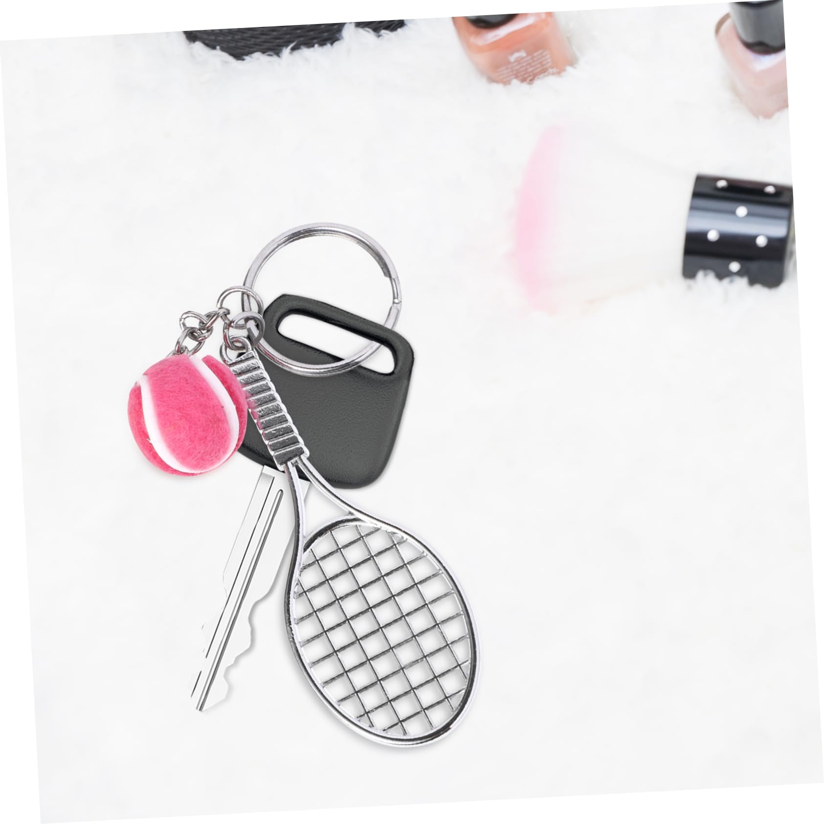 Beavorty 3 Set Portachiavi Da Tennis Racqueto La Racchetta Catena Chiave Racchetta Da Pong Gomme Palla Palline Decorazioni Chiave Portachiavi Con Racchetta Da Tennis Metallo 5 Pezzi*3