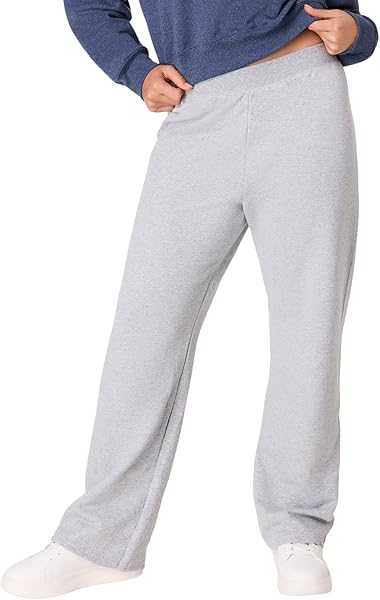 Hanes Women's Sweatpants, EcoSmart Fleece Pants, Pocketless Open-Bottom Sweatpant, Regular & Petite