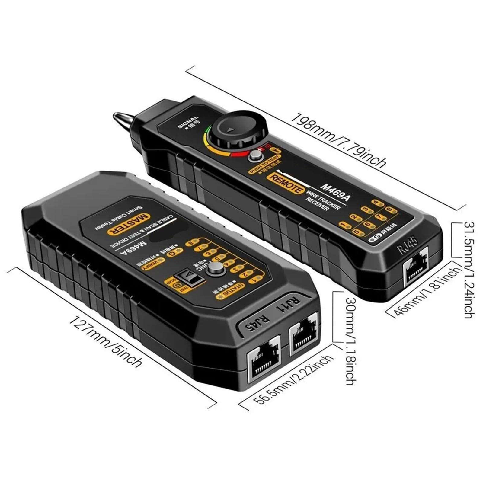 Tester Kabli Sieciowych, Lokalizator kabli sieciowych RJ45 RJ11 LAN Tester Urządzenie do testowania przeciwzakłóceniowego Narzędzia napraw sieci