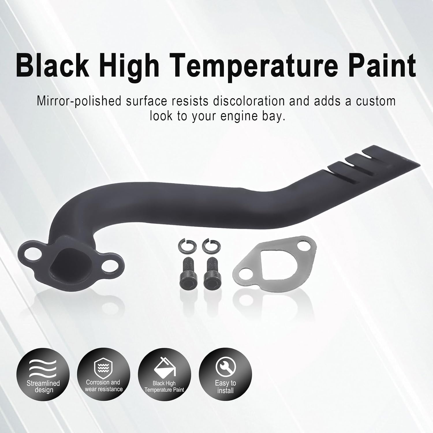 Exhaust Header Pipe Kit For Predator 212cc 224cc 196cc For Coleman CT200u CT200u-ex BT200X KT196 6.5hp Baja Warrior MB200 GX160 GX200 Clone Engine Go Kart Mini Bike Black