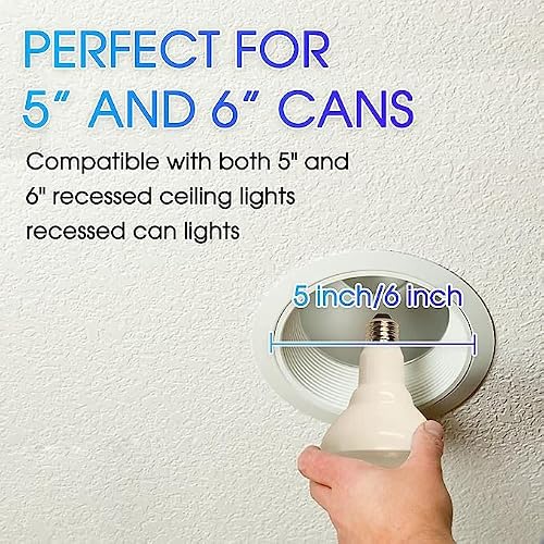 Energetic BR30 LED Bulb 65W 2700K Soft White Indoor Flood Lights, 650 lumens, E26 Base, 7500 Lifetime Hours, Non-Dimmable Bulbs for recessed Lighting, 20 Pack UL Listed - Thumbnail 3