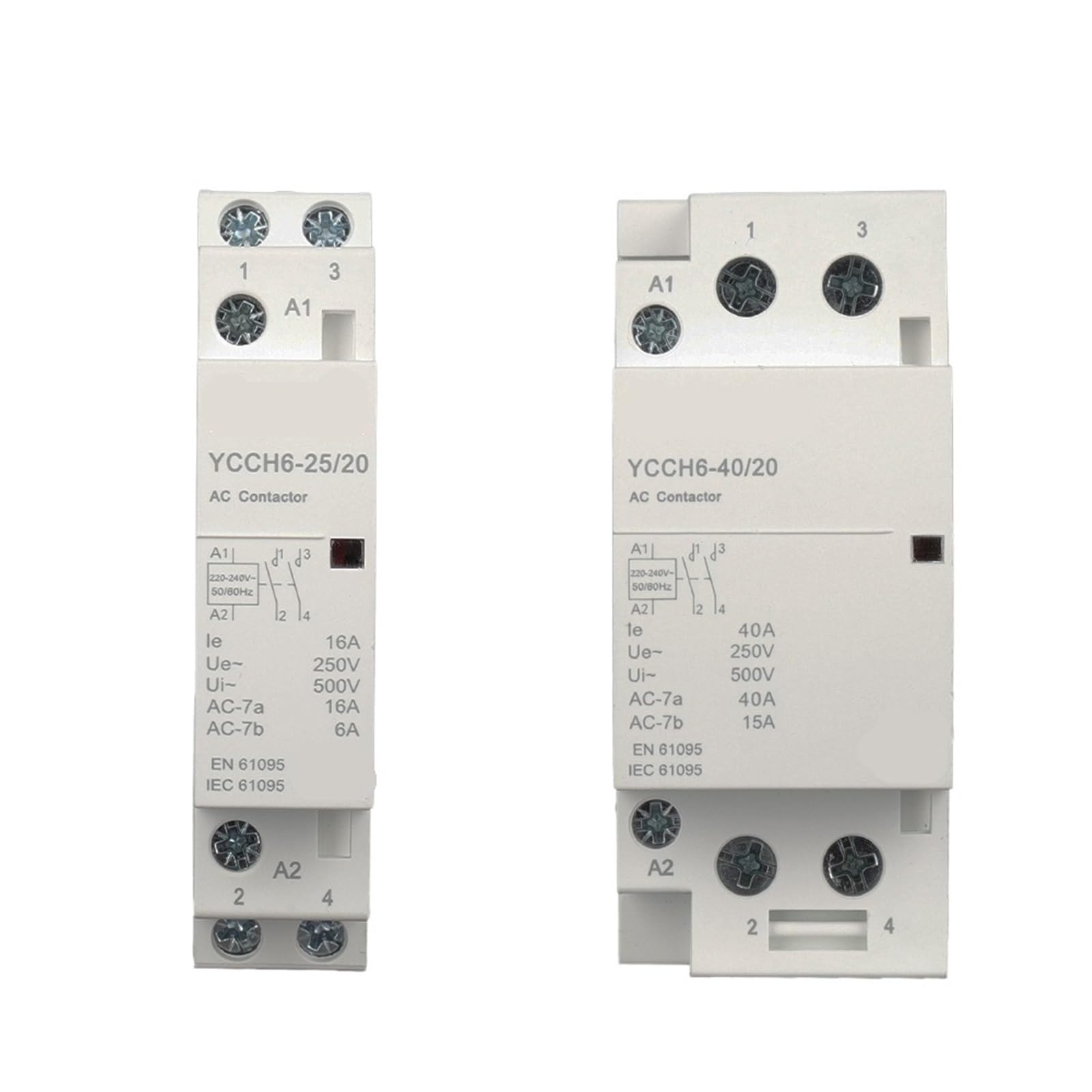 PIHWGUVD 2P 25A 220V/230V 50/60HZ Din Rail Household ac Modular contactor 2NO 2NC or 1NO 1NC(25A 2NC)