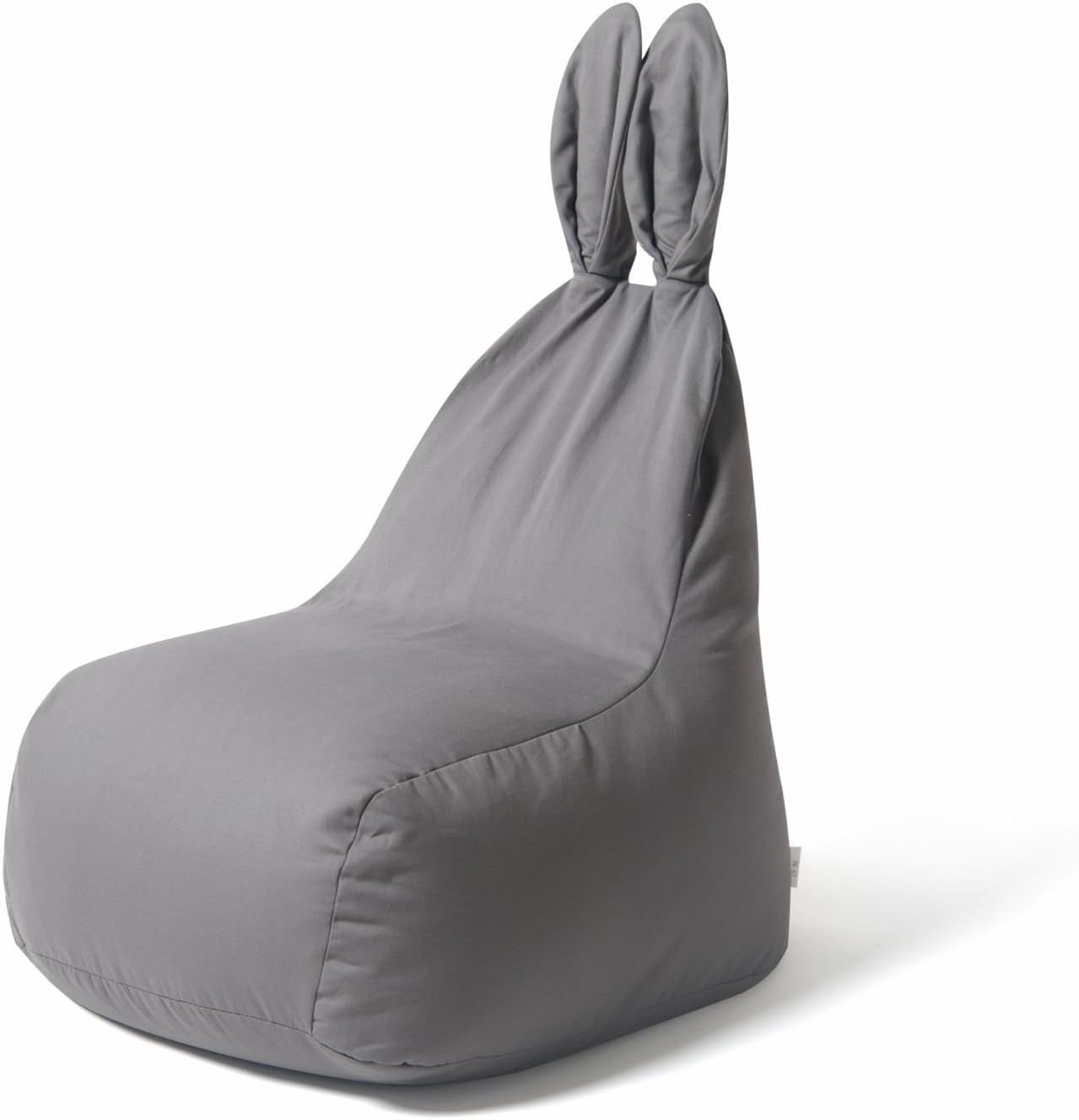 Stuffed Animal Storage Bean Bag, Cute Bunny Stuffed Toys Filled Lounger Chair Avail. 3 Sizes, Premium Cotton Toy Organizer Box, Unique Lovely Rabbit Beanbag Cover, Kids Comfy Chair, Grey