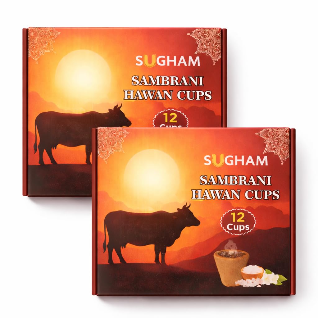 Organic Natural Cow Dung/Gobar Dhoop Cups/Havan Cups/Sambrani Cups for Pooja - Guggal | Desi Dhoop Cups | Plus 1 Free Stand | Home & Festivals | Charcoal & Chemical Free (2, Normal)-image-28