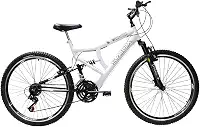 Bicicleta Aro 26 Full Quadro Aço Suspensão Dianteira e Traseira Freios V-Brake