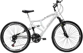 Bicicleta Aro 26 Full Quadro Aço Suspensão Dianteira e Traseira Freios V-Brake