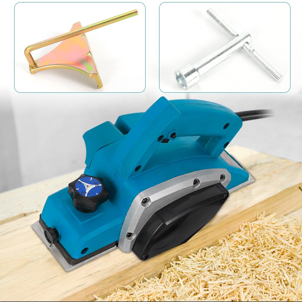 Rabot professionnel électrique | 800 W | Largeur de rabotage 82 mm | Profondeur max 2 mm | Plateau fraisé à plat | Puissant pour bois | Panneaux