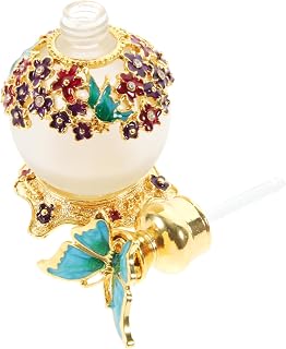 Yardenfun Frasco De Perfume De Essência Mini Frasco De Perfume Frasco De Óleo De Vidro Frascos De Perfume Vintage Frascos Recarregáveis Vazios Frascos De Perfume Vazios Sub Frasco De