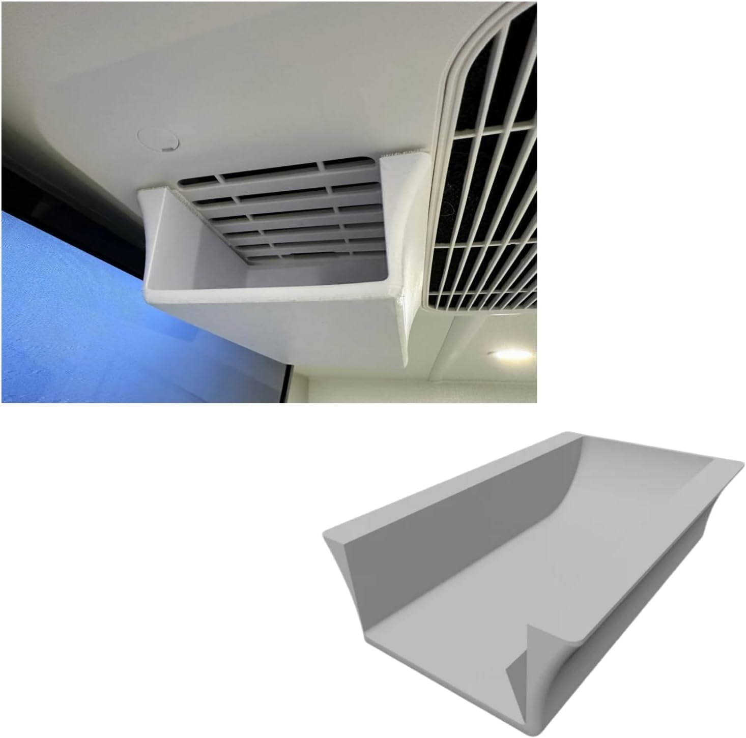 Air Conditioner Diverter for Furrion RV, Side Airflow Redirector with Peel-and-Stick Installation, No Tools Required, Single or Dual Output for Camper Van AC Vent (Single Output)