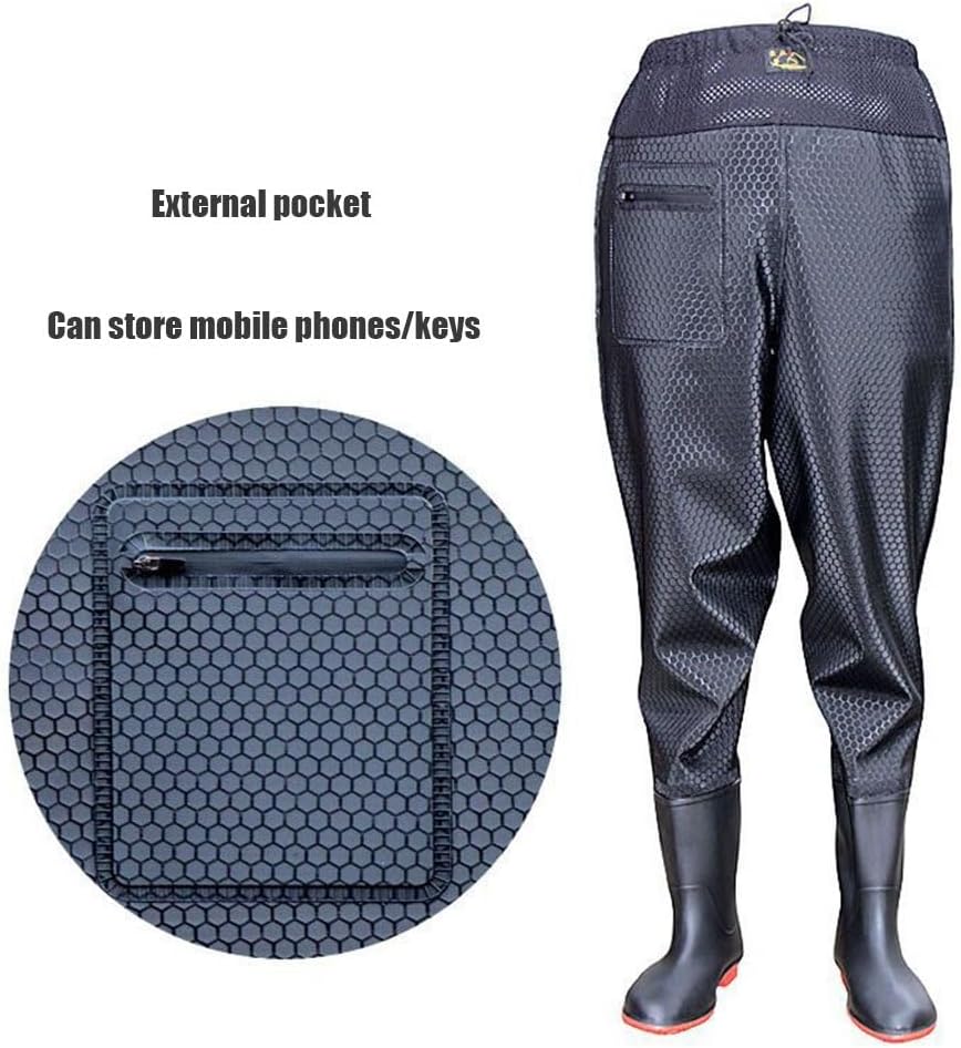 Hip Waders Fishing Buttocks Wading Pants, and Wear-Resistant Oxford Boots, Suitable for Feet Between 22.5-28cm