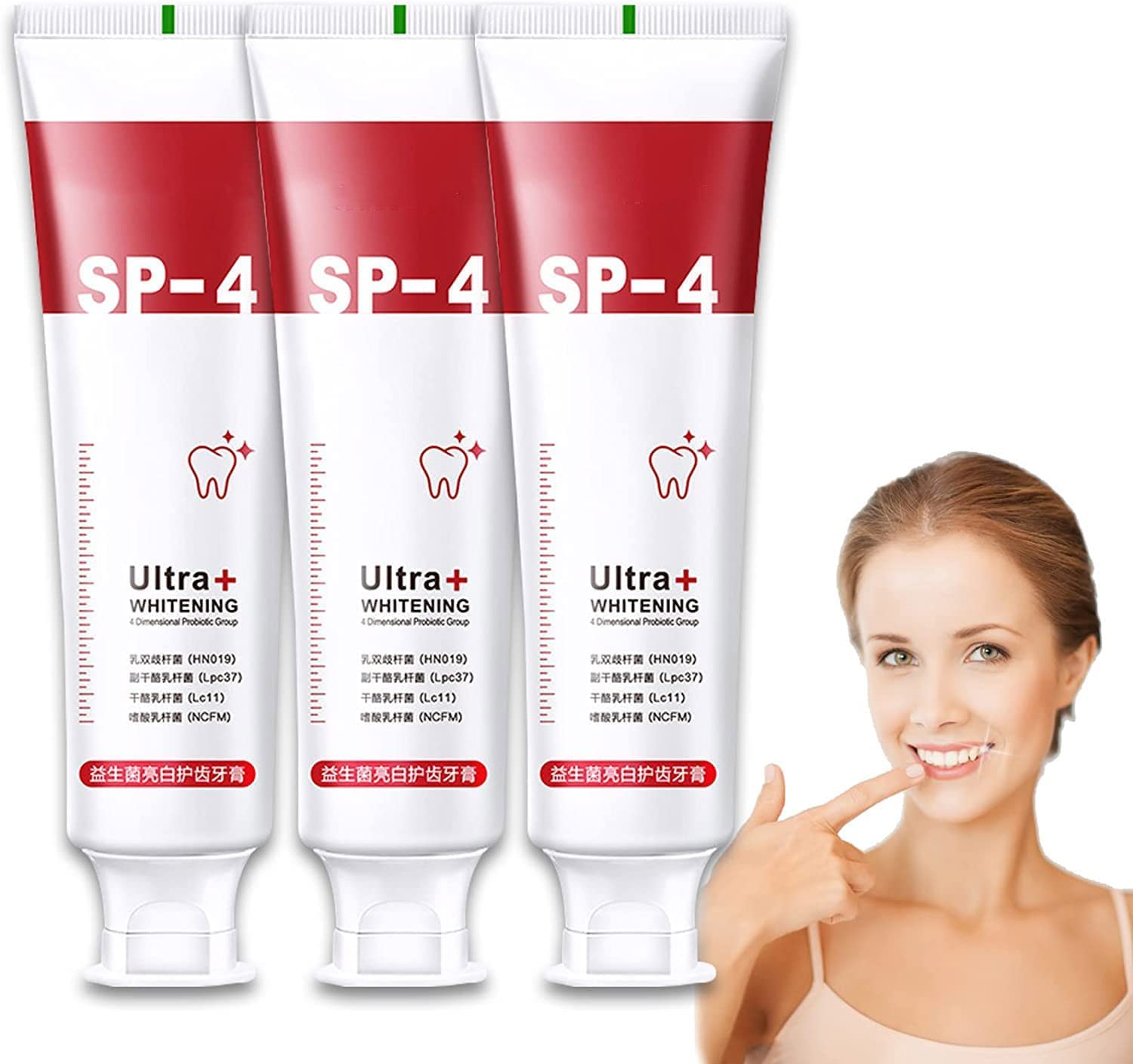 Sp-4 Toothpaste,Sp-4 Probiotic Toothpaste,All Smiles -Brightening & Stain Removing Toothpaste,Brightening Toothpaste Fresh Breath,Tooth Whitening Natural Tooth Whitening Agent (3 Pcs)