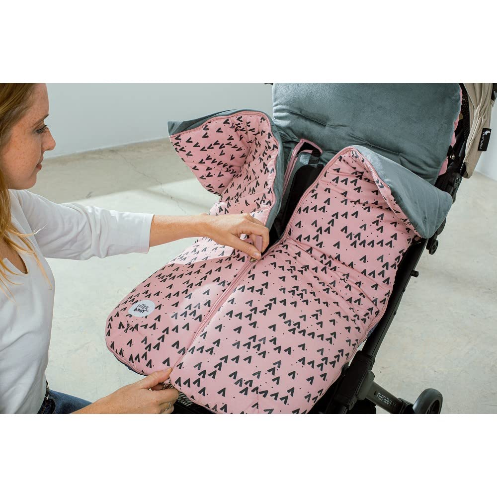 Interbaby Chanceliere Bebe Poussette Couverture Poussette Bebe Hiver, Doux | Sac de Couchage Poussette Bebe Détachable, Double Ouverture, Lavage Facile, Matériaux Antiallergiques, Montan Rose