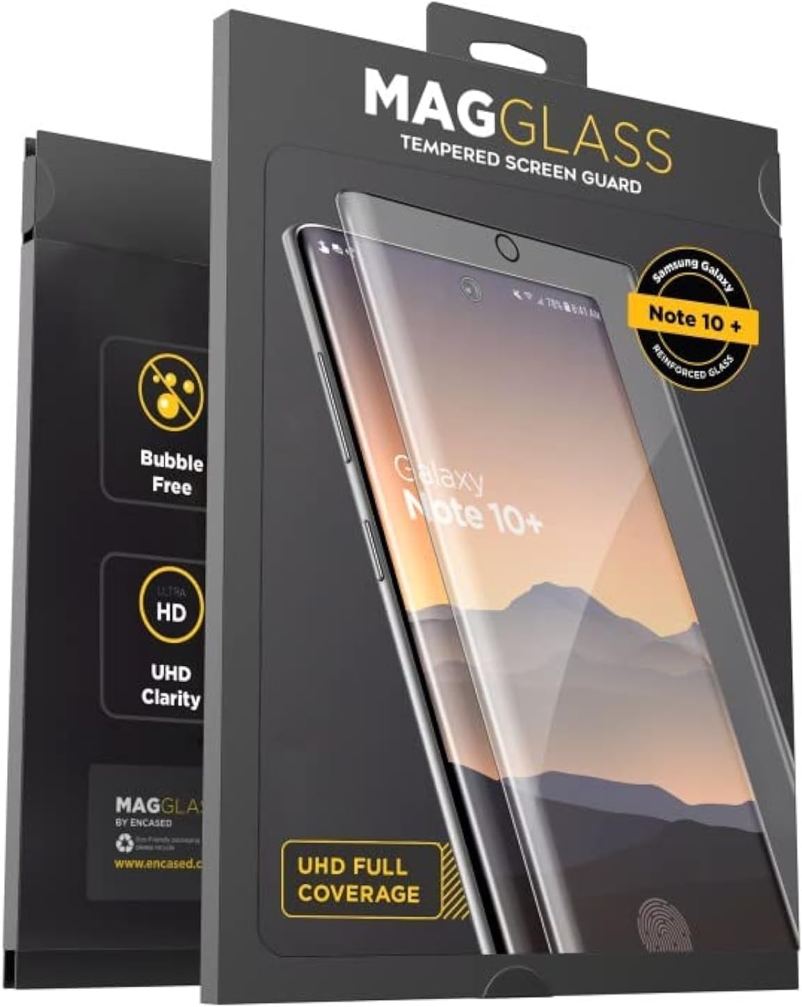 Magglass Galaxy Note 10 Plus Tempered Glass Screen Protector Anti Bubble UHD Clear Full Coverage Resistant Screen Guard for Samsung Note 10+ (Case Friendly)
