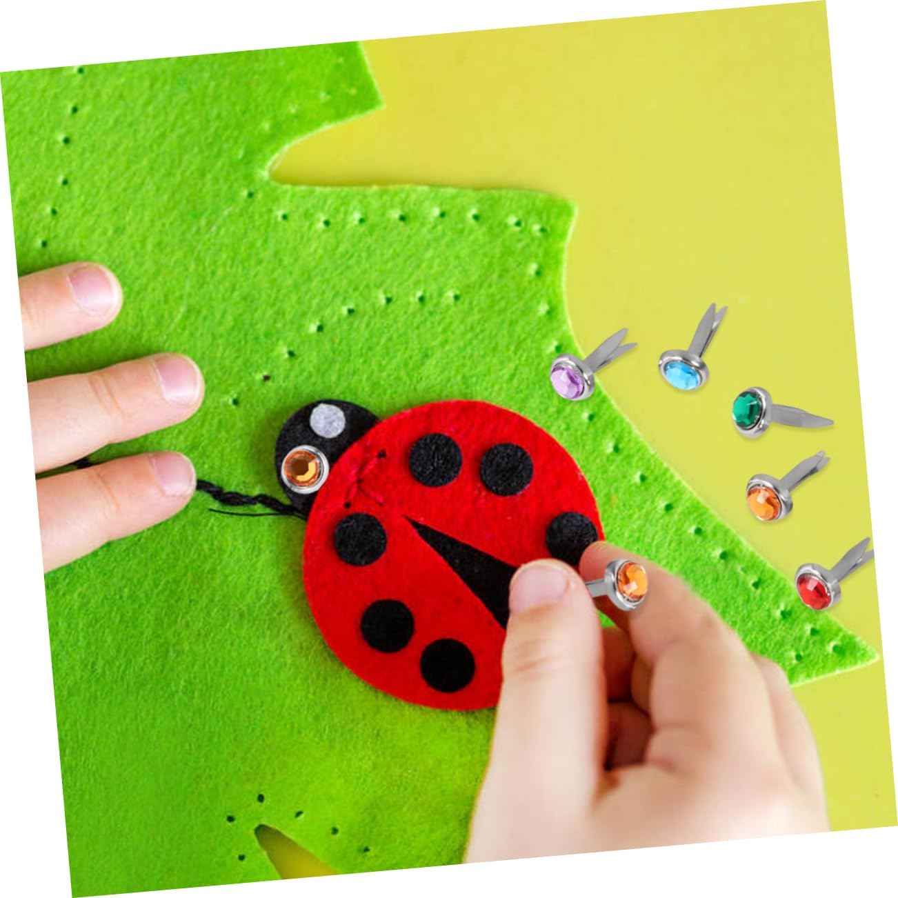 SEWACC 50pcs Adorable Handmade Brads for Scrapbooking Decorative Fasteners for DIY Crafts Easy to Install for Projects and Card Making