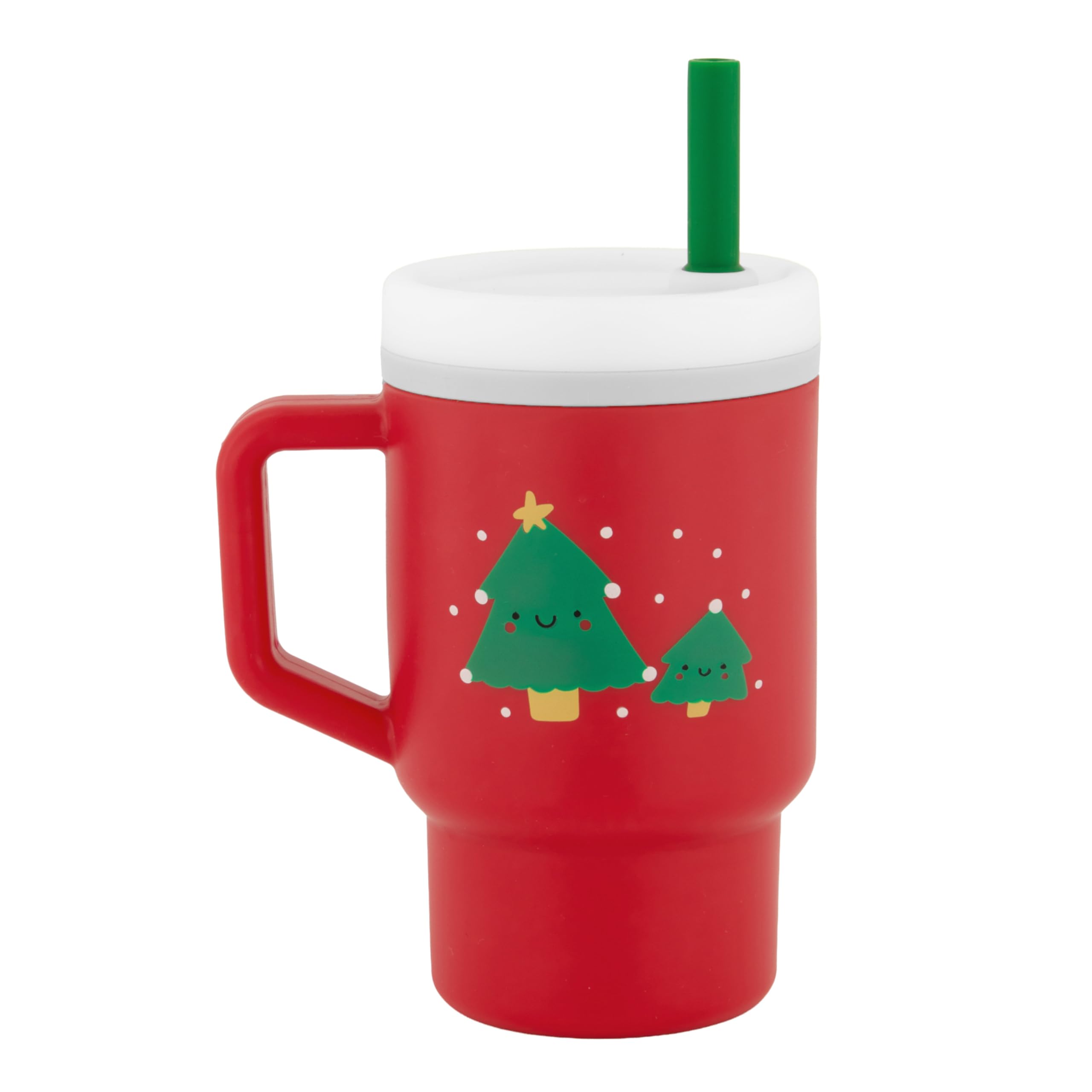 Infantino My 1st Tumbler Straw Cup with Handle, 9oz, Christmas Tree | BPA-free silicone straw helps reduce spills while little ones build confidence with independent sipping