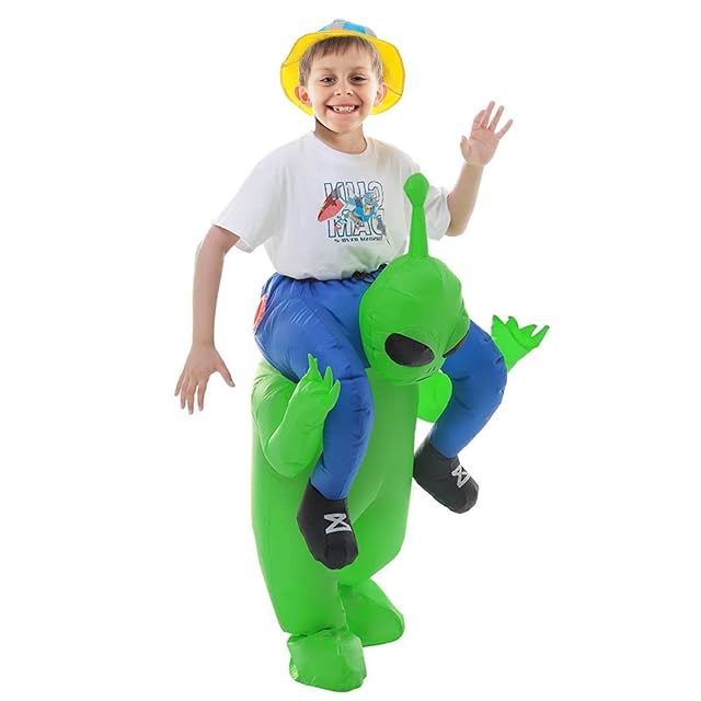 Foto 2 de 7 de RHESHIN - Disfraz inflable de extraterrestre verde, divertido, para Halloween, cosplay, Navidad, adultos…