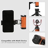 Vista 6 de Soporte de agarre plegable para teléfono inteligente con correa de muñeca, compatible con tornillo estándar de 1/4 pulgadas para trípode y puerto