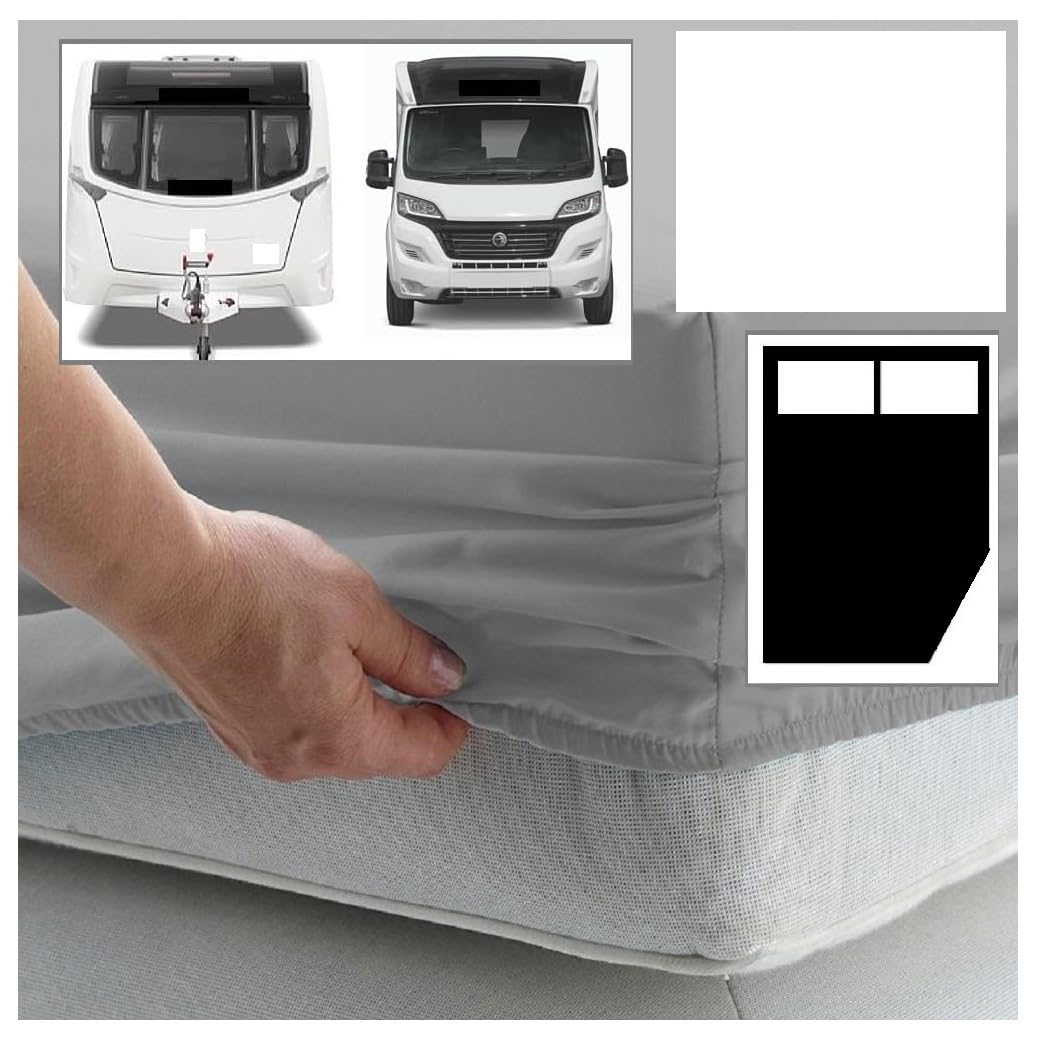 Bedtime Comforts Ltd CARAVAN or MOTOR HOME ""CORNER CUT OFF"" FITTED SHEET - 300 Thread Count Percale Material - Hand Made to Order - 8"" (20cm) (White, Right Hand Cut Off)