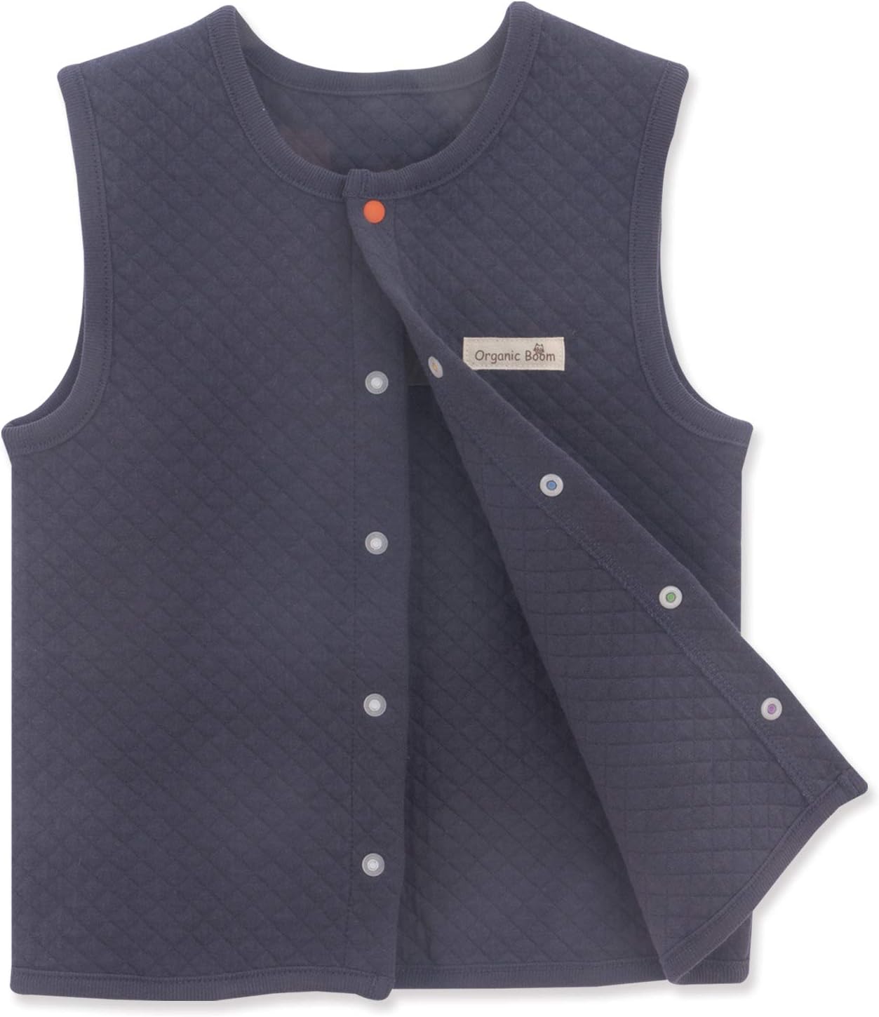 100% Certified Organic Cotton Baby Quilted Jacquard Sleeveless Jacket Soft Vest