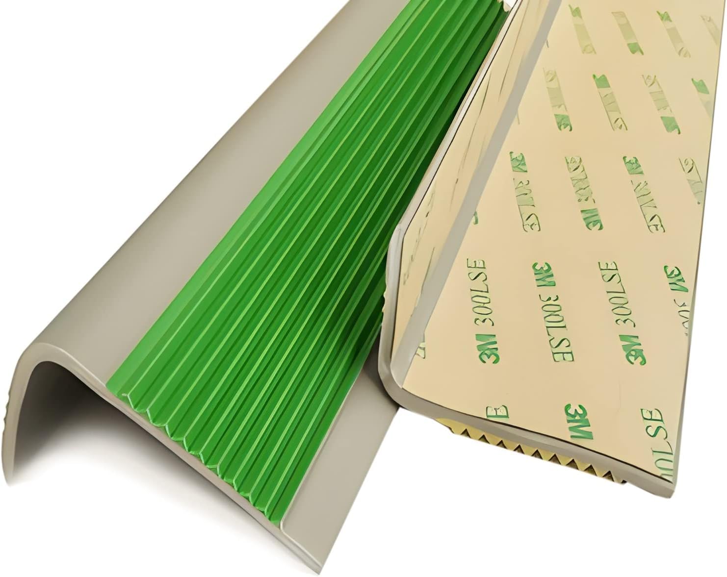 Protector de borde de escalera verde antiderrapante para evitar caídas en el hogar