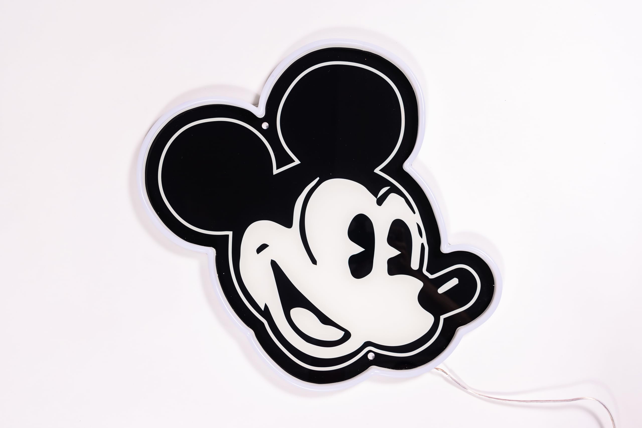 Yellowpop White Neon Signs, Disney Mickey Mouse (Vintage), Neon Signs For Wall Decor, Energy Efficient Led Neon Lights For All Walls, Easy To Install Custom Neon Sign & Customizable Light Up Wall Art