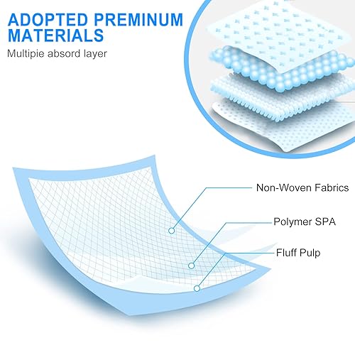 Miniatura 9 de Pañales desechables grandes para bebé, paquete de 30 almohadillas de cama para incontinencia, a prueba de fugas, transpirable, impermeable,