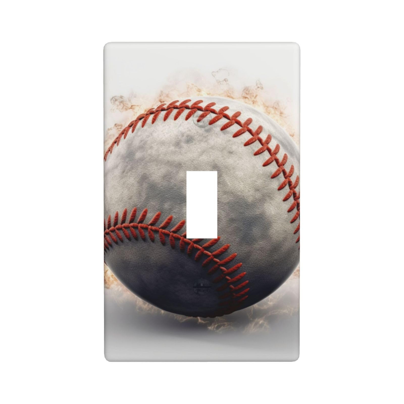 1-Gang Decorator Wall Plate baseball Light Switch Cover Single Toggle Receptacle Outlet Wall Plate 4.5" x 2.8" Wallplate Unbreakable Polycarbonate Outlet Faceplates Covers
