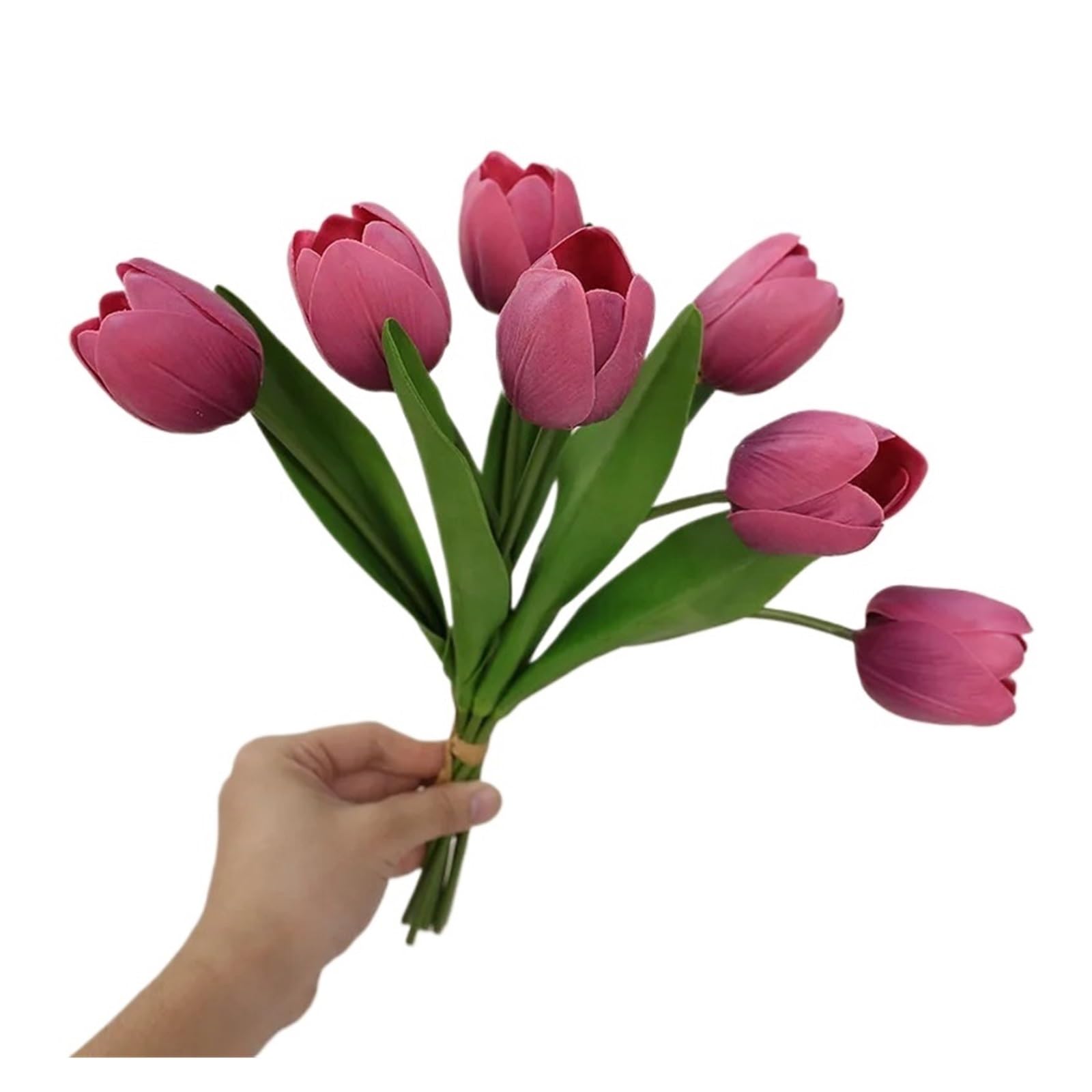 Casetlong 14Pcs Faux Flowers Bouquet Home Decoration Wedding Decor Party Table Artificial(Dark pink)