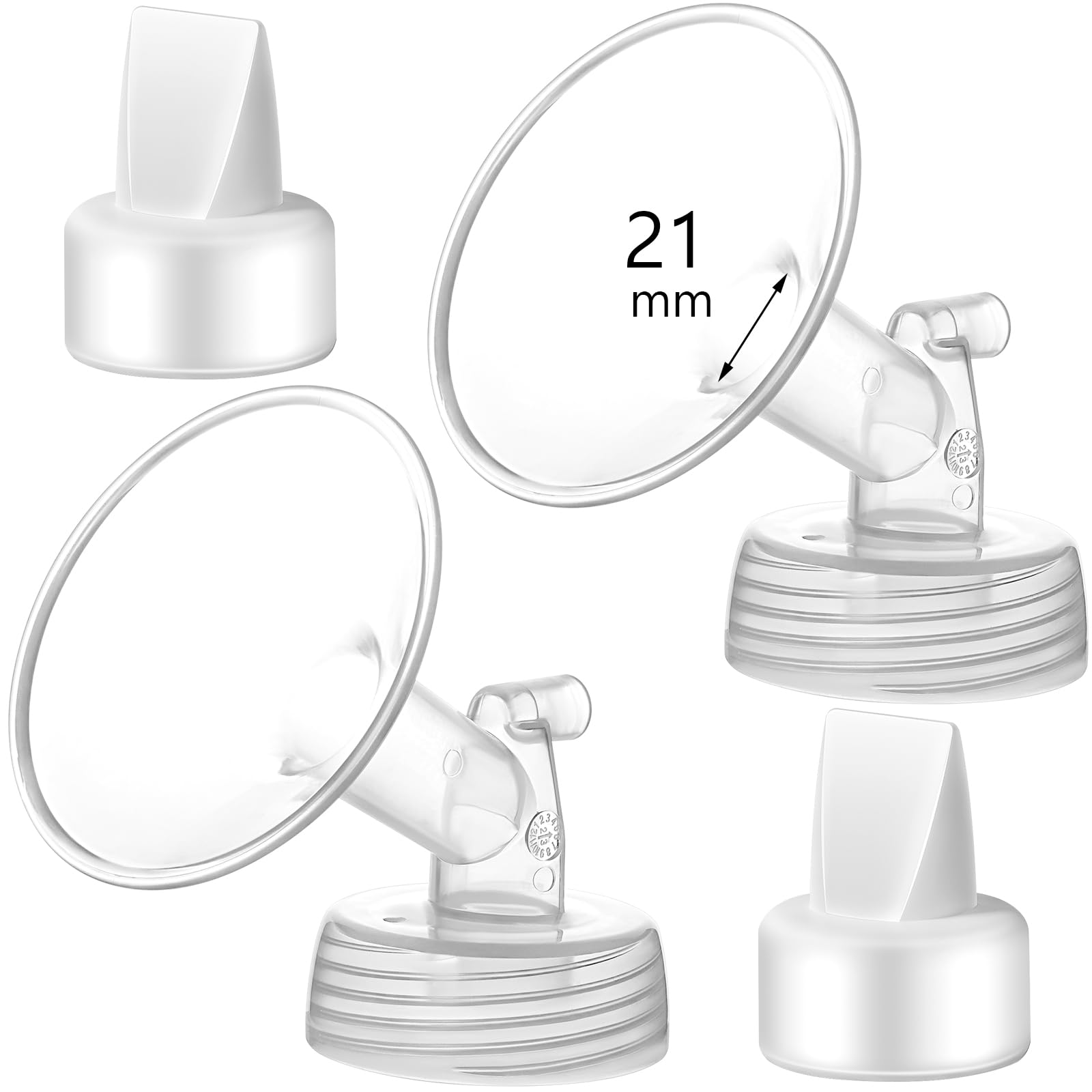 Momstouch 21mm Flange and Duckbill Valve Compatible with Spectra S1 S2 9 Plus Breastpump Replacement to Spectra Pump Parts, Not Original, Replace Spectra Accessories.