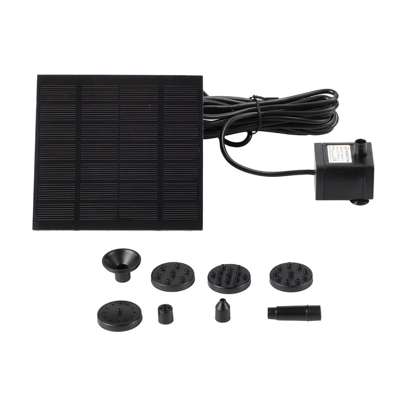 Solar Bird Bath Fountain Pump With 6 Nozzles Powered Water Energy Saving For Outdoor Fish Tank Aquarium Environmental Protection Energy Saving(7V 3W)
