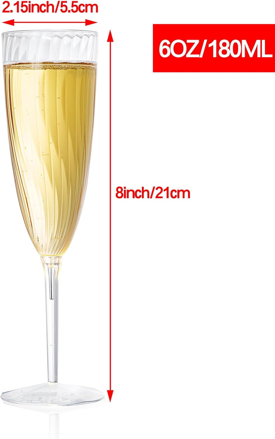 6 Oz Plastic Champagne Flutes 16 Pack Disposable Champagne Glasses Reusable Plastic Cocktail Cups for Home Daily Life Party Birthday Wedding Toasting Drinking Champagne - Image 3