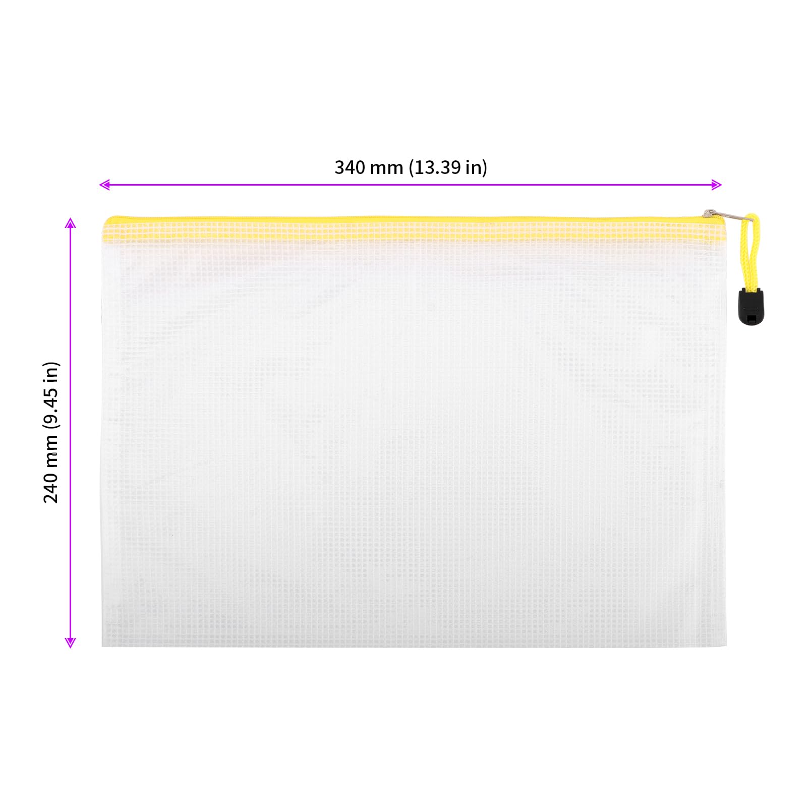 36 Bolsas de Documentos A4 con Cremallera, Transparentes e Impermeables de Malla PVC, 34x24 cm, para Archivo, Oficina, Escuela y Viajes