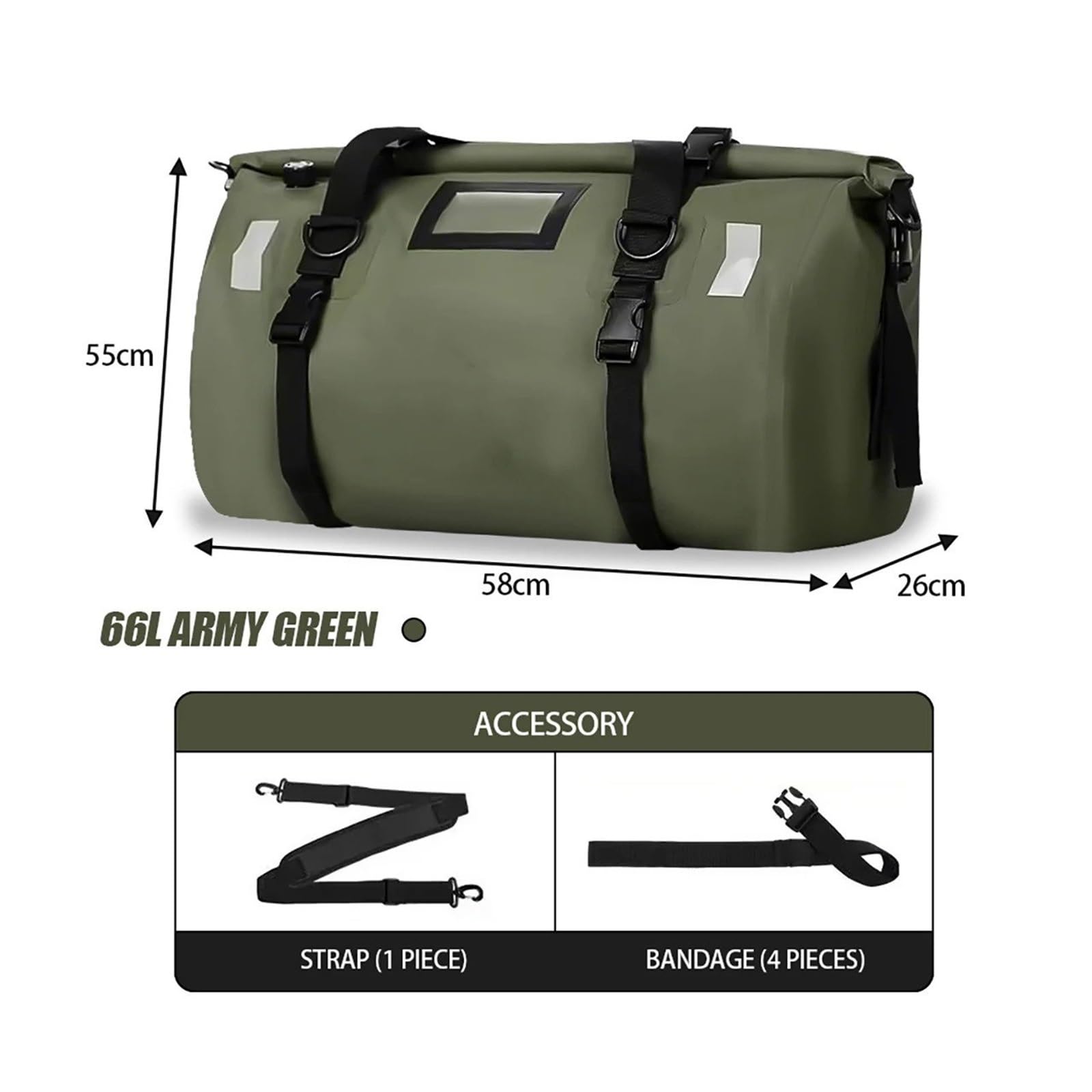 Top Case Motos Bolsa Motocicleta 40L/66L Impermeable Asiento Trasero Motor Coche Almacenamiento Picnic Viaje Mochila Aire Libre Bolsa De Moto(Black 66L)