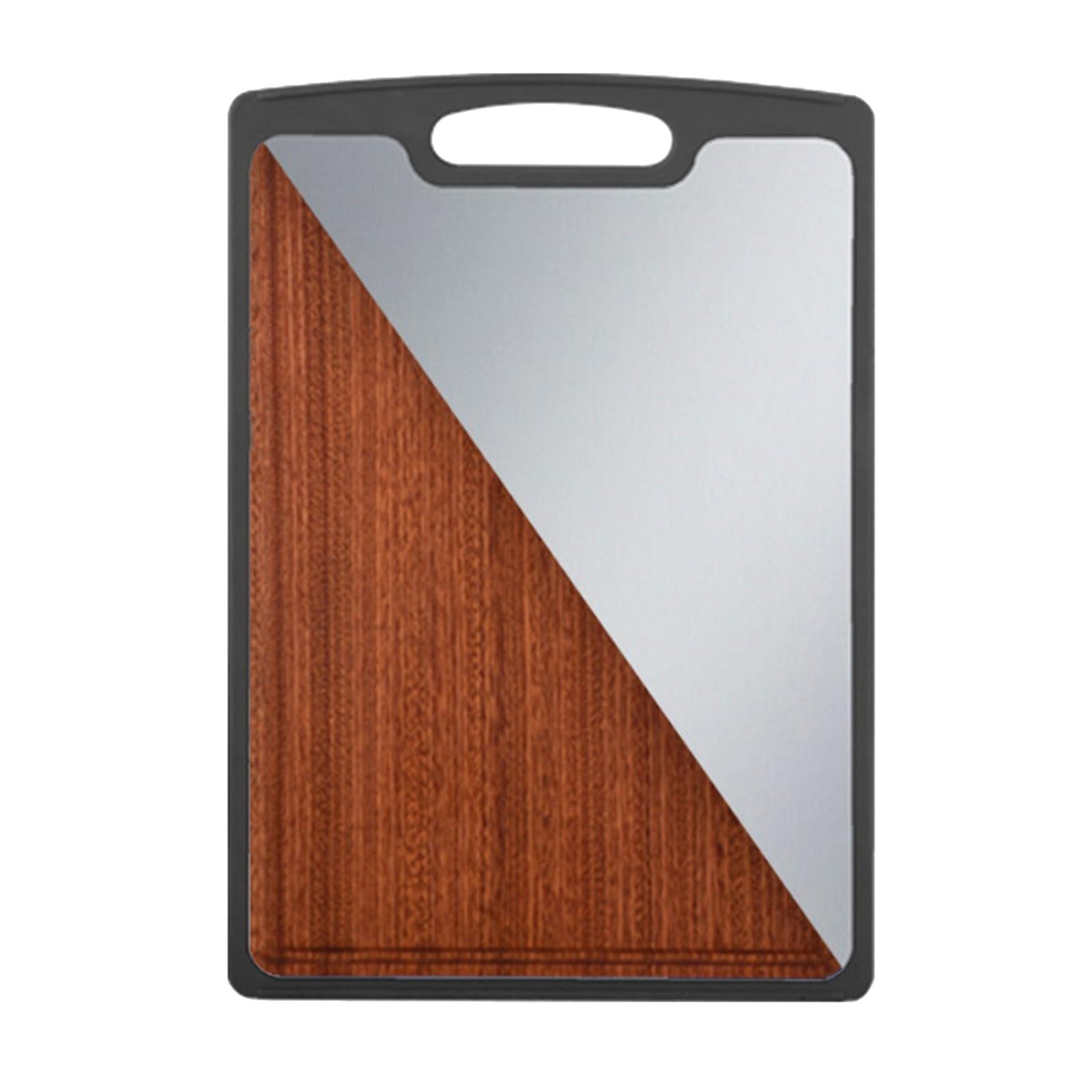 RAFGALDEX Stainless Steel Chopping Board with Reinforced Edges for Families Rounded Ergonomic Handle Corners Cutting Board Hygienic Food Preparation