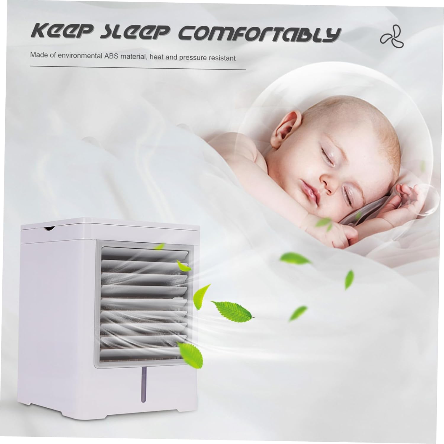 1set Usb Mini Cooler Fan Personal Conditioning Unit for Home Office and Travel Energy Efficient Quick Cooling Easy One-key and Usb Charging