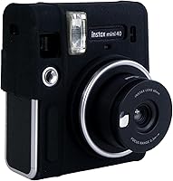 Vista 2 de Rieibi Mini 40 - Funda protectora de silicona para cámara instantánea Fuji Instax Mini 40 - Funda ligera de goma suave para Fujifilm 40 - Negro