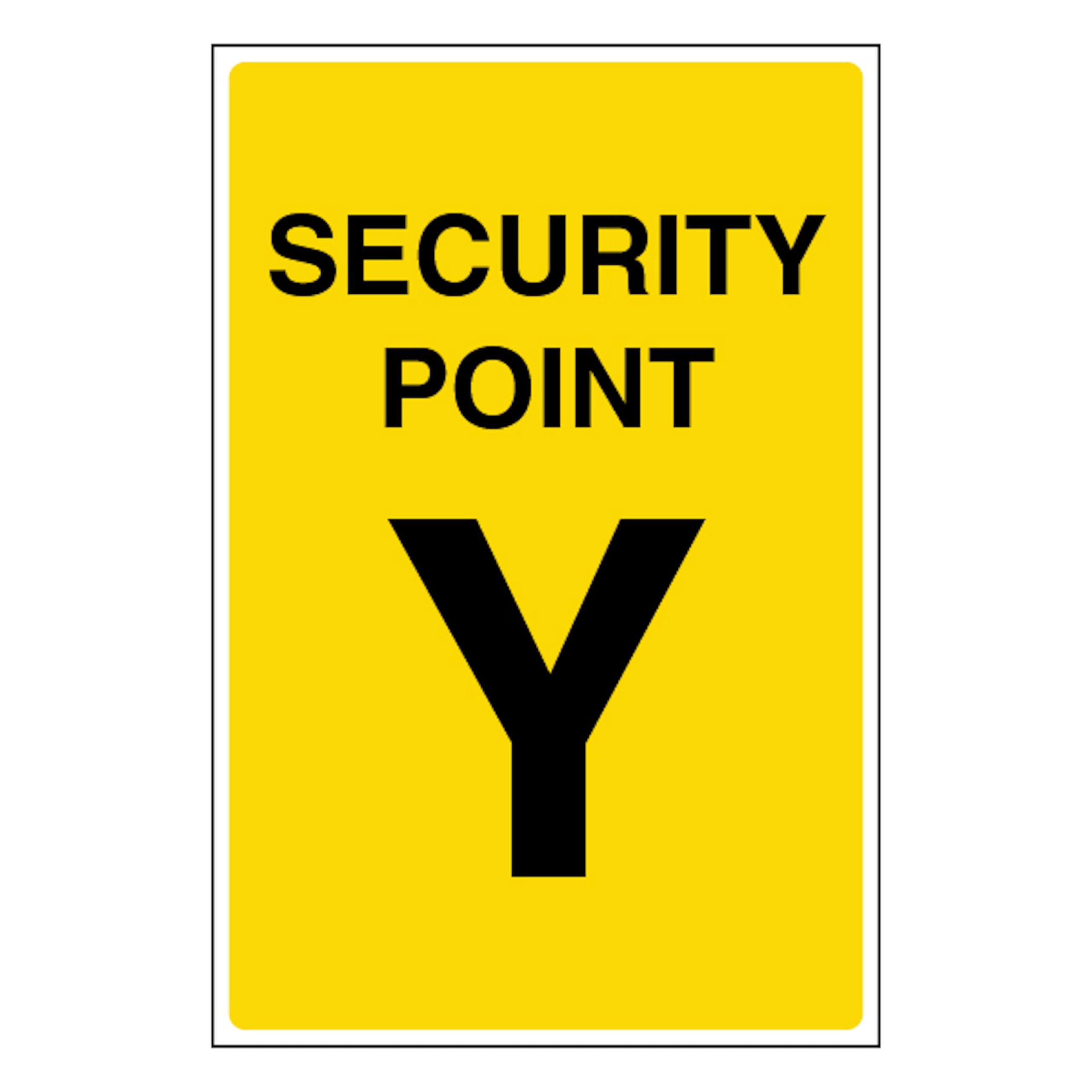V Safety Security Point Y 200 x 300mm - 1mm Rigid Plastic