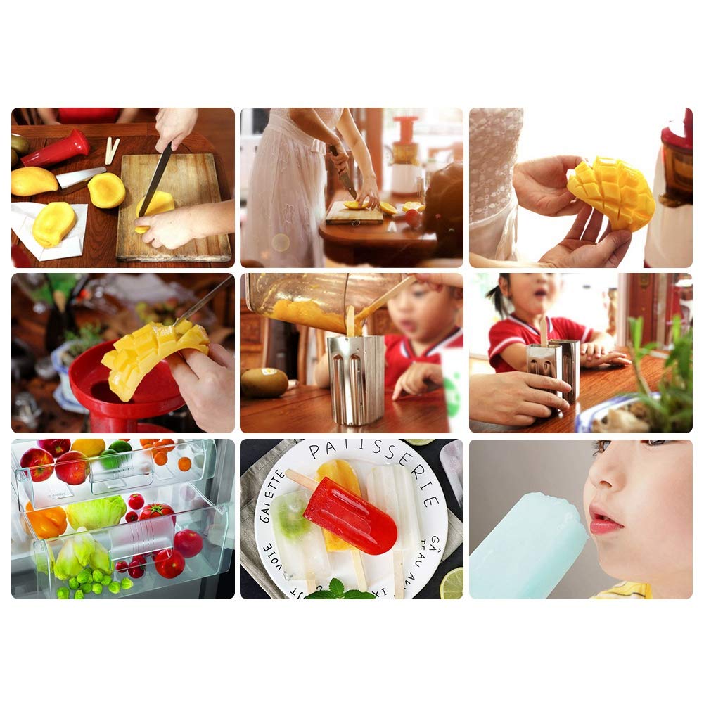 Moules à Sucettes Glacées en Acier Inoxydable 304, Lot de 6 avec Support, Réutilisable et Durable, Idéal pour Popsicles Maison, Bâtonnets Inclus