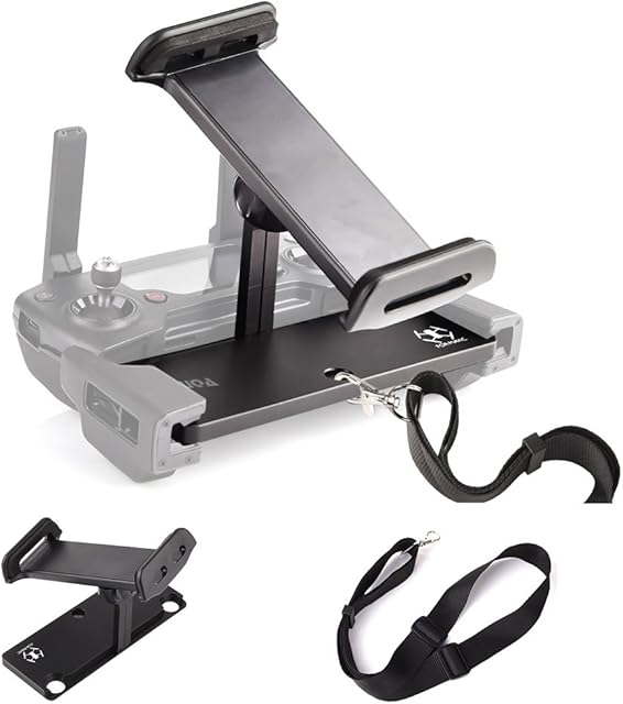 KUUQA Aluminum-Alloy Foldable Tablet Stand Holder Extender with Lanyard Compatible with Mavic Pro/Mavic Mini/Mavic 2/Mavic Air/Spark Remote Controller Device