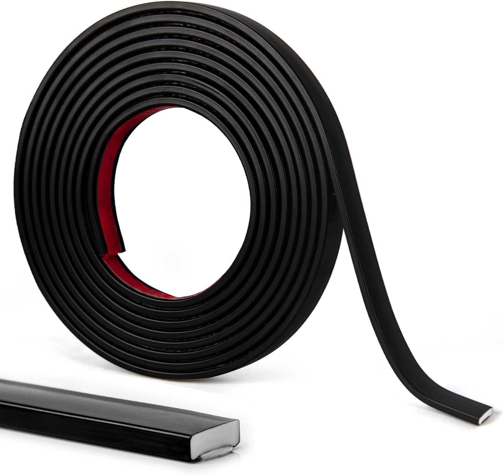 LONGKING 10 ft Peel and Stick Trim, Molding Trim for Walls, Edges, Borders, Backsplash Tile Edge, Flexible and Self Adhesive Trim, Black