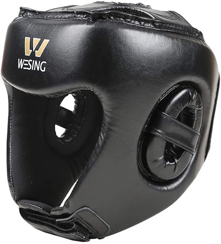 Wesing - Casco de boxeo profesional Muay Thai para entrenamiento de artes marciales sin mejillas