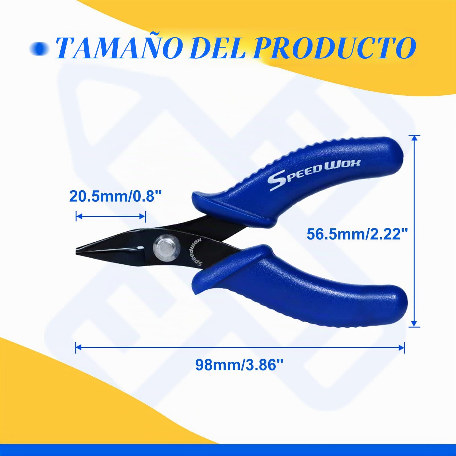 SPEEDWOX 3" Mini alicates de punta plana Micro Aguja Nariz Pocket Plier Pequeño Cadena Nariz Alicates Suave Jaw Precisión Miniatura Fine Alicates Herramienta de bisutería Craft Beading Hobby