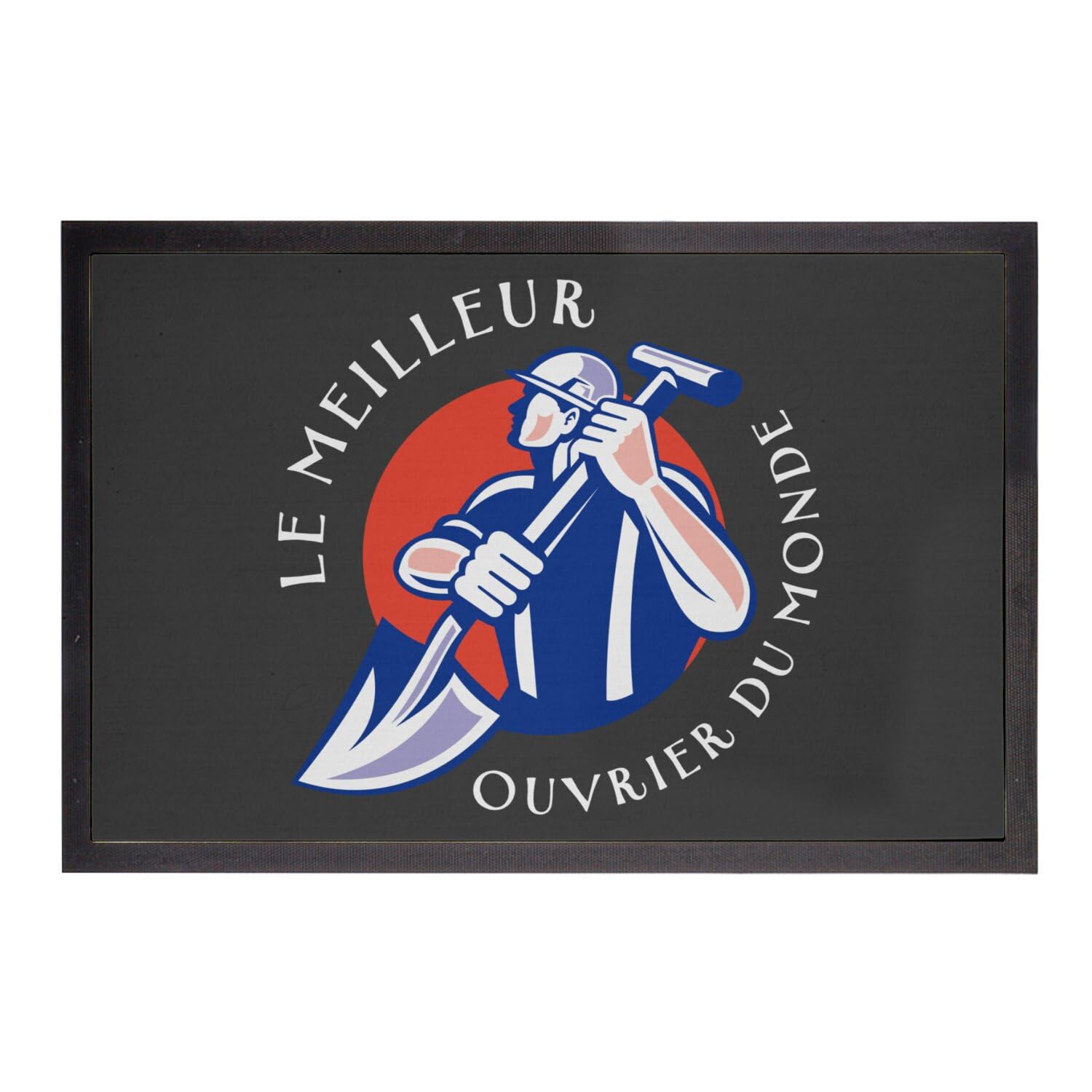 Paillasson d'usine de construction robuste noir 60x40cm anti-poussière